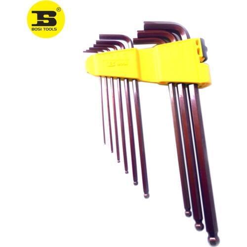 BOS 9PC Long Arm Ball End Hex Key Wrench Set I 1.5-10mm