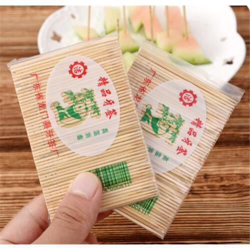100Pcs/Bag Household bamboo toothpick Disposable Natural Toothpicks Fruit Double Sharp Tooth Sticks Family Restaurant Accessorie
