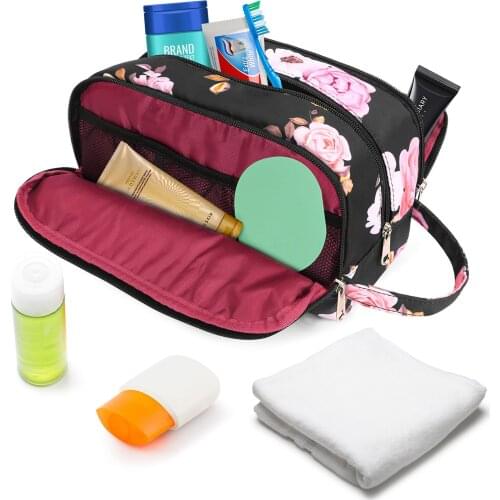 2020 Floral Double Layer Bags Outdoor Travel Portable Storage Bag Cosmetic Bag Waterproof Storage Organizer Makeup Pouch Nylon