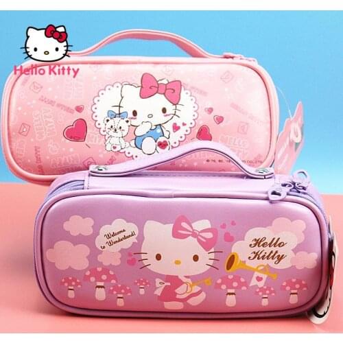 Hello Kitty Student Cipher Lock Girl Cartoon Stationery Pencil Case Stationery Box Suitable for girls