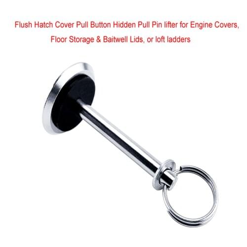 Stainless Steel 316 Hatch Cover Pull Handle Quick Pin Button Boat Yacht StorageRetainer Farm Trailers Wagons Auto Car Trailer