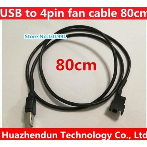 Hot 4 Pin Computer PC Fan Power Cable Connector Adapter 80cm Connect 4pin fan to USB Adapter Cables