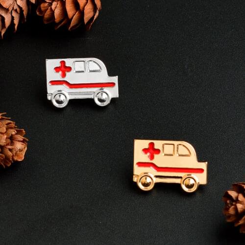 Little Red Ambulance Enamel Badge Lapel Pin Brooch Medical Jewelry for Doctor Nurse Medical Student Gift
