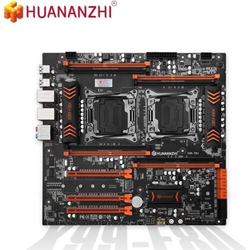 HUANANZHI X99-F8D X99 Motherboard with Dual CPU Socket LGA 2011-3 E5 V3 DDR4 RAM RECC 256GB M.2 NVME NGFF USB3.0 E-ATX Server