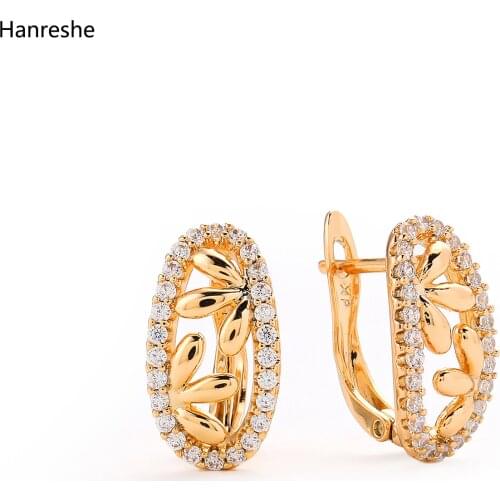 Hanreshe Copper Stud Earring Gothic Jewelry Party Mini Natural Zircon Romantic Simple Round Crystal Earrings Women Girl Gift