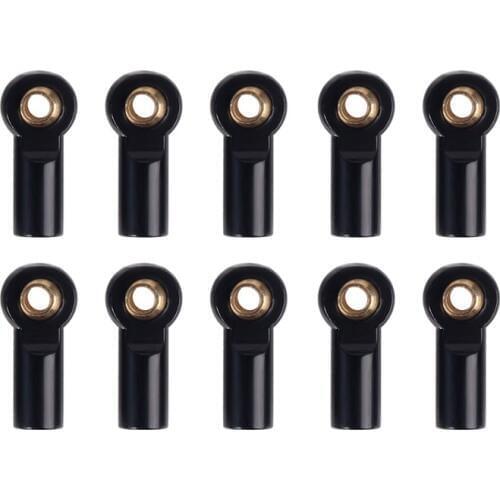 10Pcs Metal M3 Link Tie Rod End Ball Joint for 1/10 RC Car Crawler AXIAL SCX10 D90 D110 Tamiya CC01,Black