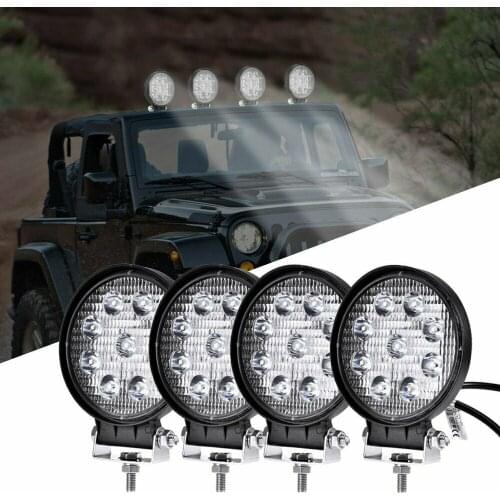 Mini Led Work Light Bar Round Spotlight 27W Car Work Headlight For Truck Offroad Fog Lamp Night Driving Light For SUV ATV