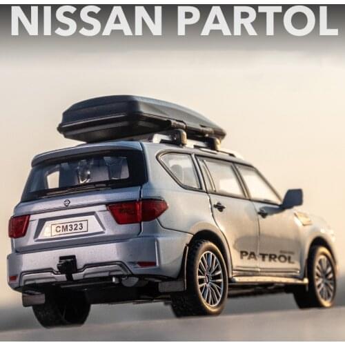 1:32 Nisssan PATROL Y62 Car Model Diecast Alloy Car Travel Rack Sound Light Pull Back Collection Toy Car For Children Christmas