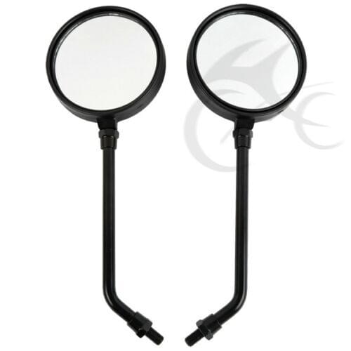 Motorcycle 1Pair Black Round Rear View Mirror For Kawasaki KZ 1000 1977-1980 KZ900 1976 1977