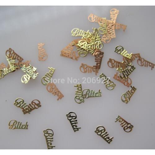 MS207-2 100pcs Gold Cute Metal Sticker Nail Art Metal Sticker Nail Art Decoration Non-adhesive Sticker
