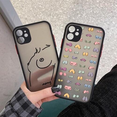 Boobs Art Print Soft Case For iPhones 11 6S 7 8 Plus SE 2020 Sexy woman Silicone hard Cover Coque For iPhones X Xs 11Pro Max XR