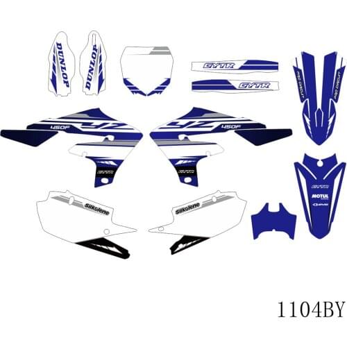 Full Graphics Decals Stickers Motorcycle Background Custom Number Name 3M Matte For YAMAHA YZ450F YZ 450F YZF 450 2018 2019 2020