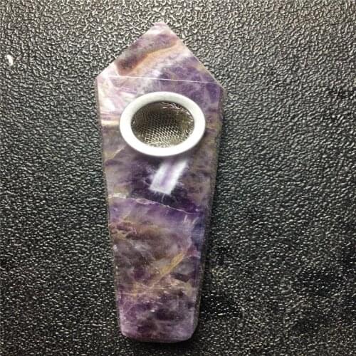 Natural dream amethyst crystal pipe quartz point pipe, smoke pipe