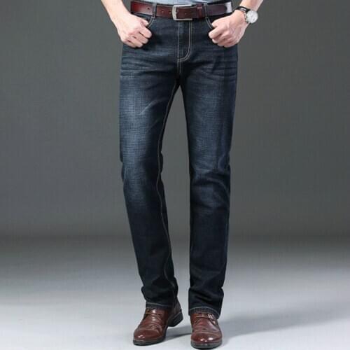 New Mens Jeans Smart Casual Men Denim Pants Fashion Comfortable Jeans Pants Men Streetwear Straight Denim Trousers Blue Jeans