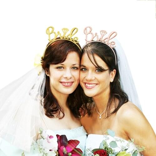 Bride to Be Headband Rose Gold Alloy Girl Hair Accessories Bridal Shower Bachelorette Hen Party Wedding Decoration Supplies