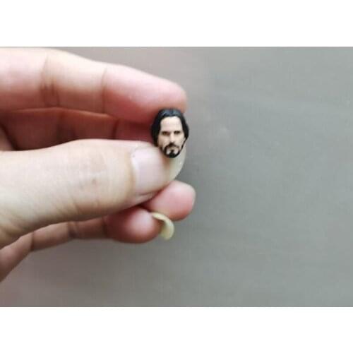 Painted 1/18 Scale Short Hair Calm Keanu Reeves Head Sculpt Fit 3.75" Figure