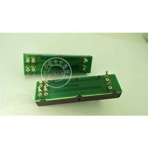 Original New 100% 73MM straight sliding fader double potentiometer A50K handle length 15MMC green (SWITCH)