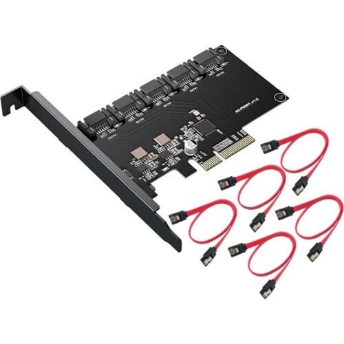 PCIE Expansion Card PCIE X4 to 5-Port SATA 3.0 6Gps Desktop Computer Case Solid State Mechanical Hard Drive Adapter Card