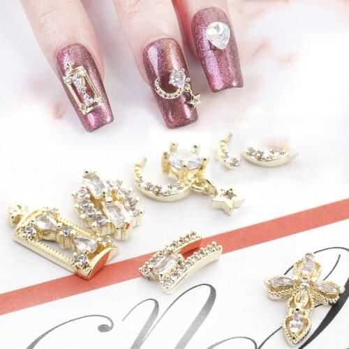 Pipatian Metal Nails Accessories Glue Zircon Sticker Rhinestone For Nails Earring Bracelet DiyJewelry Decoration Ins Hot Trims