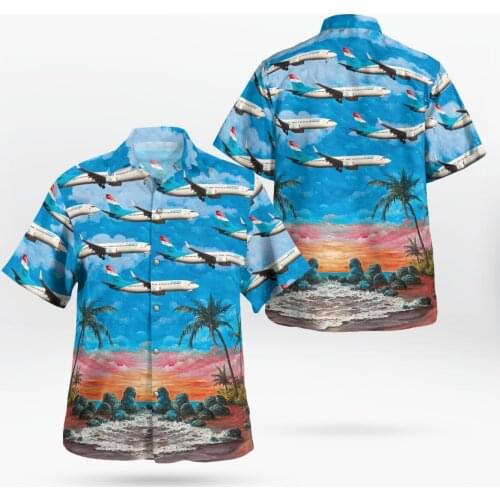 Plane 3D Printing Beach Hawaiian 2021 Summer Shirt Short Sleeve Shirt Streetwear Oversized 5XL Camisa Social Chemise Homme F1256