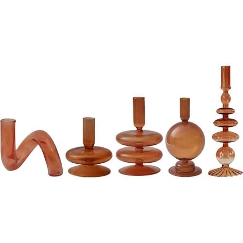 Glass Candle Stick Holders Taper Candles Holder for Candlestick Dinner Candles Party and Wedding Centerpieces Table Decoration