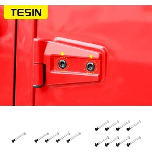 TESIN Styling Mouldings for Jeep Wrangler JK Car Door Hinge Screw Kits Exterior Accessories for Jeep Wrangler JK 2007-2017