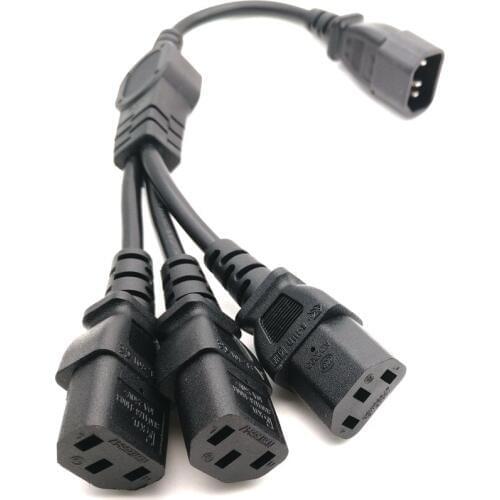 High Quality IEC 320 C14 Male Plug to 3XC13 Female Y Type Splitter Power Cord , C14 to 3 x C13, 250V/10A 1pcs