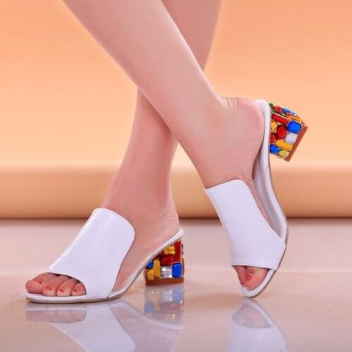Woman Sandals Shoes Slippers 2020 Summer Style Wedges Pumps High Heels Slip on Bling Fashion Gladiator Shoes Women Pumps uo98