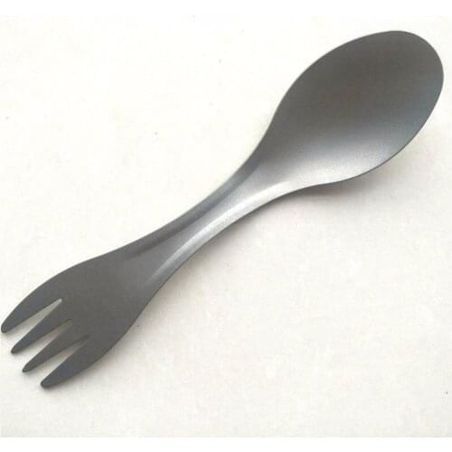 1PC EDC Outdoor Camping Picnic Titanium Spoon Tableware Fork Ultralight Pure Titanium Spork Multi Tools Accessories Equipment