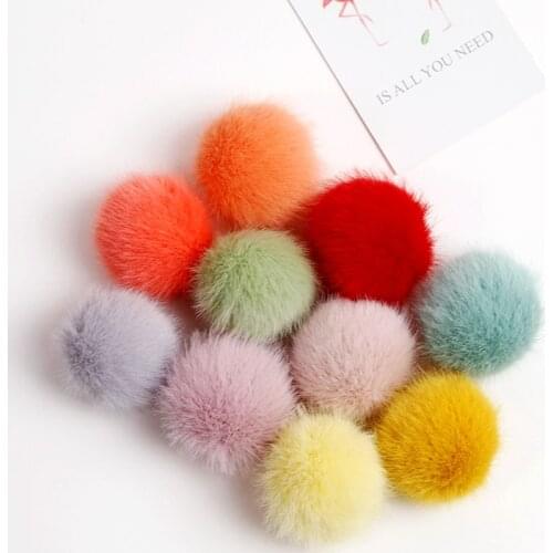 10pcs 4mm Candy Color Imitation Fur Pom Poms Pompoms Ball Handmade Kids Toys Christmas Pendant Decor Diy Sewing Craft Supplies