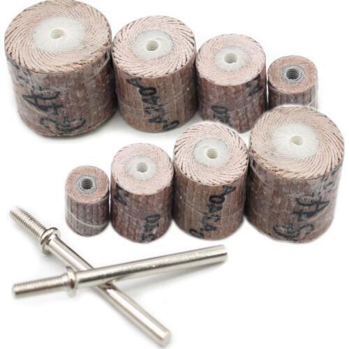 Free Shipping 10 Pcs Sand Paper Polishing Bits Sand Paper Roller Abrasive Mops-Wheel Spindle Mops Mounted Flap Wheels