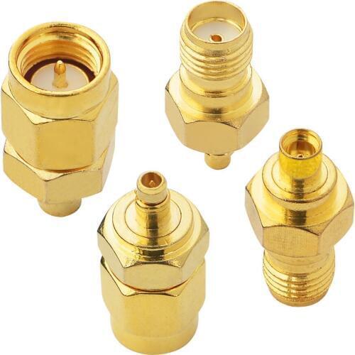 10 Pieces SMA-MMCX RF Adapter Kit SMA to MMCX 4 type RF Goldplated Straight Connector Adapter
