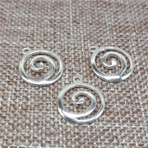 925 Sterling Silver Shiny Swirl Spiral Charms for Bracelet Necklace Earring