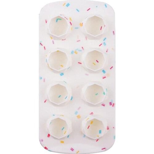 8-Cavity Cake Mold Silicone Reusable Candy Jelly Chocolate Decorating Mould DIY Diamond Star Shape Pastry Cake Tools Accessories