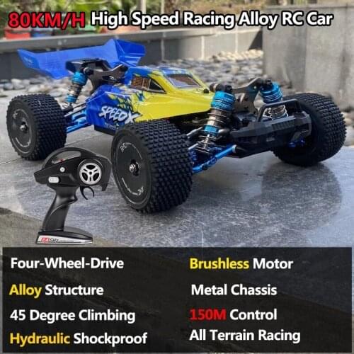 70KM/H 4WD Brushless RC Car All-terrain Orr-road Hrdraulic Shockproof 150M Control Metal Base High Speed Drifting Buggy RC Toys