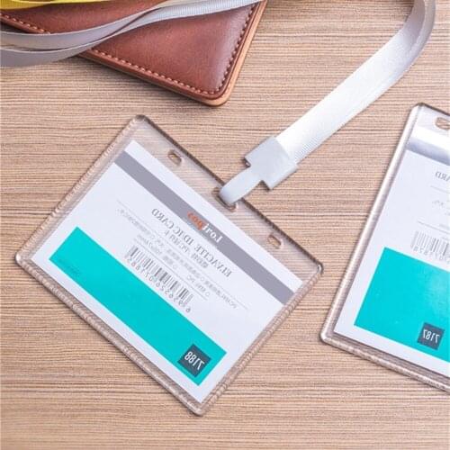 105mmx74mm Acrylic Id Card Holder Clear Vertical Horizontal Style for Office Name Tags and Badge Frame
