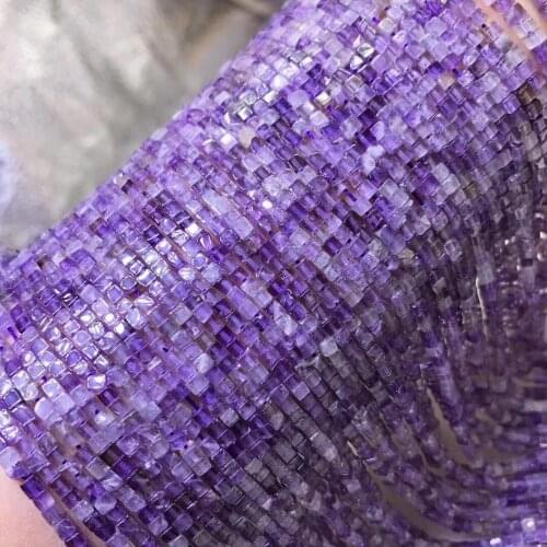 Amethyst/ocean agate/white jade/sunstone/tigereye/turquoise square 2mm for DIY jewelry making FPPJ wholesale loose beads nature