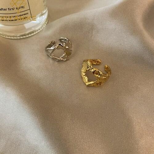 XIYANIKE 925 Sterling Silver Irregular Tin Foil Hollow Ring For Women Simple Creative Jewelry Index Finger Party Customized