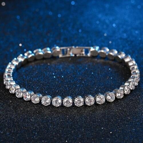 Luxury Charm CZ Tennis Bracelet for Women Crystal Zircon Jewelry Adjustable Gold Silver Color Box Chain Bracelets Wedding Gift
