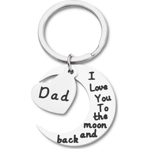 Keychain Gift for Dad Keyring Pendant From Son Daughter for Dad Papa Stepfather Daddy Birthday Gifts Father Present