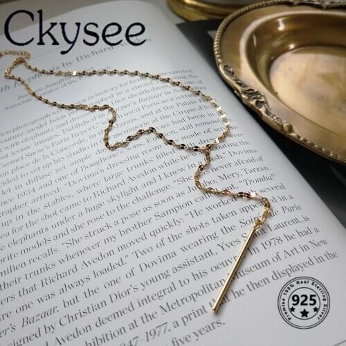 Ckysee Design 925 Sterling Silver Lips Chain Necklace Gold Fashion Sterling Silver Choker Necklace Gold For Women Necklace