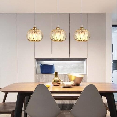 Crystal Pendant Lights Glass Ceiling Lamp Small Chandelier Foyer Kitchen Island Dining Room Coffee Shop Bedside Bathroom Fixture