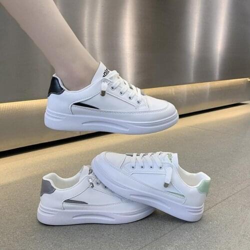 Fashion White Split Leather Women Chunky Sneakers White Shoes Lace Up Tenis Feminino Zapatos De Mujer Platform Women Casual Shoe