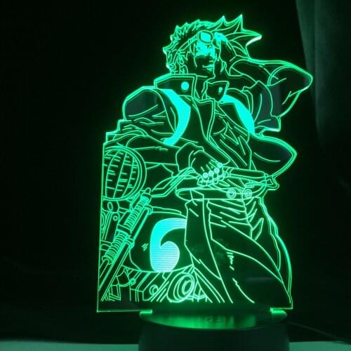 Joseph Joestar Anime Lamp JoJos Bizarre Adventure Anime Lamp Decor Night 3D Nightlights 16 Colors Changing For Bedroom Decor