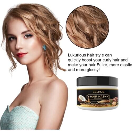 50ML Coconut Oil Hair Treatment Mask Curly Hair Lofting Cream Repairs Damaged Roots And Nourishes Keratin Hair And Scalp TSLM1