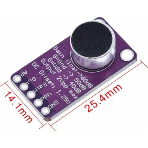 MAX9814 Microphone AGC Amplifier Board Module Auto Gain Control for Arduino Programmable Attack and Release Ratio Low THD