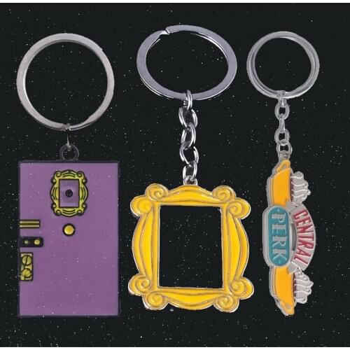 MIDY Wholesale TV Show Friends KeyChains Central Perk Coffee Time Metal Pendants Keyring For Best Friend Gift Llavero Hot Sale