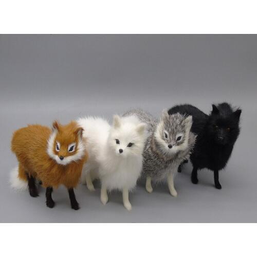 Simulation fox model,polyethylene& furry fur 16x12cm toy handicraft,prop,home Decoration,Xmas gift b3674