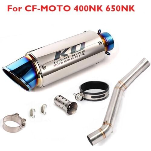 Motorcycle Exhaust Tip Muffler Escape Modified Connection Middle Mid Link Tube for CF-MOTO 650NK 400NK