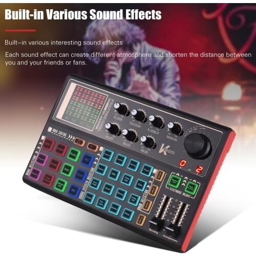Muslady SK300 Live Sound Card External Voice Changer Audio Mixer Sound Effects for Live Streaming Music Recording phone Karaoke